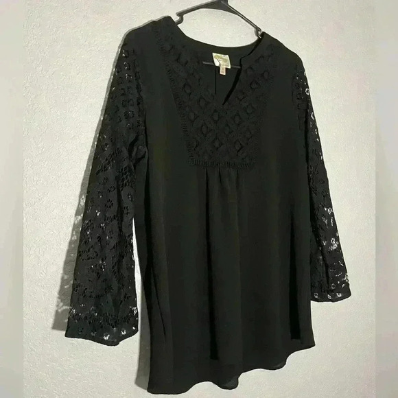 Fig and Flower Black Long sleeve Womens Size Large Blouse - Picture 4 of 8
